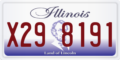 IL license plate X298191