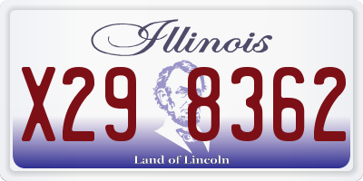 IL license plate X298362