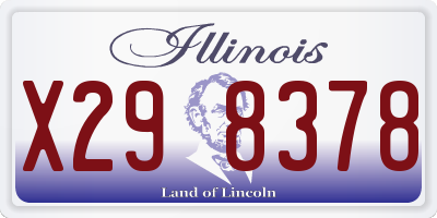 IL license plate X298378