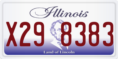 IL license plate X298383