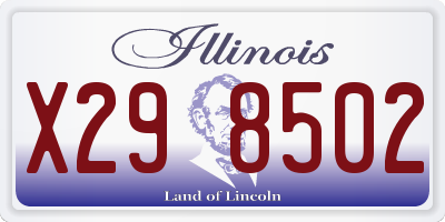 IL license plate X298502