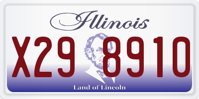 IL license plate X298910