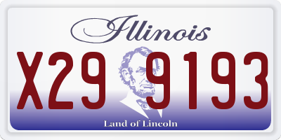 IL license plate X299193