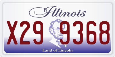 IL license plate X299368