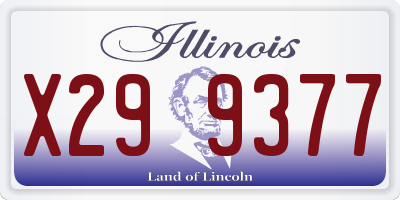IL license plate X299377