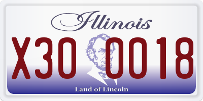 IL license plate X300018