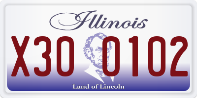 IL license plate X300102
