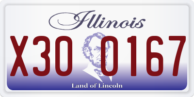 IL license plate X300167