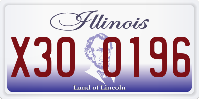 IL license plate X300196