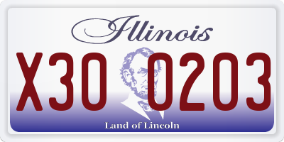 IL license plate X300203