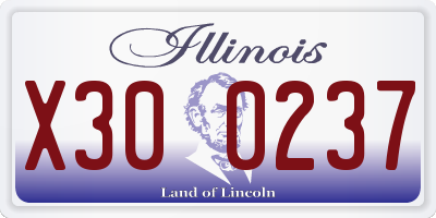 IL license plate X300237