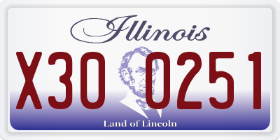 IL license plate X300251