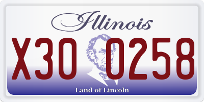 IL license plate X300258