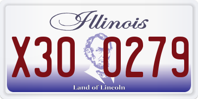 IL license plate X300279