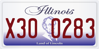 IL license plate X300283