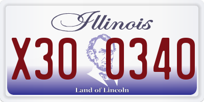 IL license plate X300340