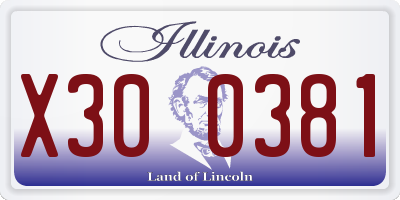 IL license plate X300381