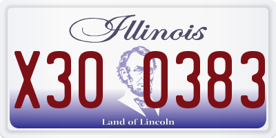 IL license plate X300383