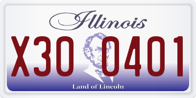 IL license plate X300401