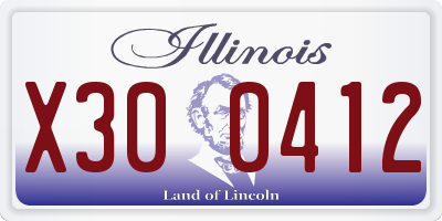 IL license plate X300412