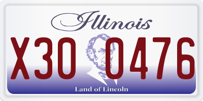 IL license plate X300476