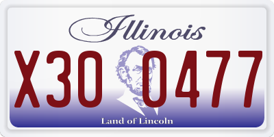 IL license plate X300477