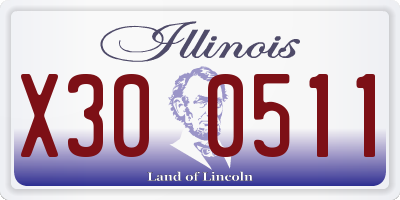 IL license plate X300511