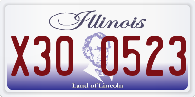 IL license plate X300523