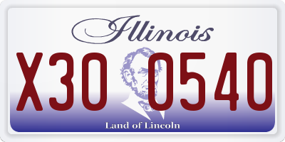 IL license plate X300540
