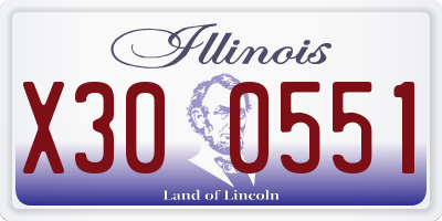IL license plate X300551