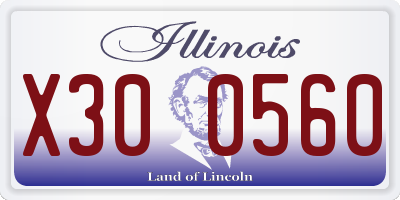 IL license plate X300560