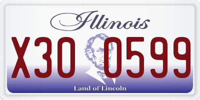 IL license plate X300599