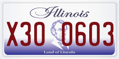 IL license plate X300603