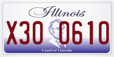 IL license plate X300610