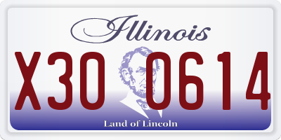 IL license plate X300614