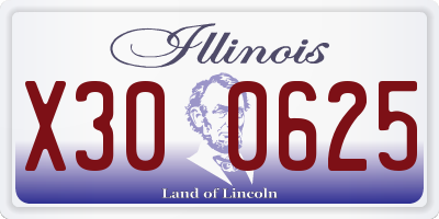 IL license plate X300625