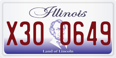 IL license plate X300649