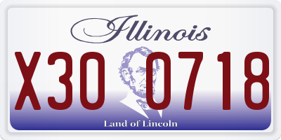 IL license plate X300718
