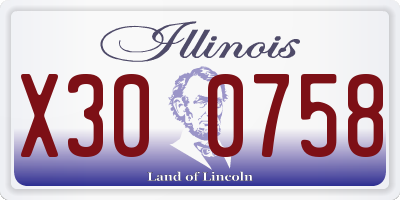 IL license plate X300758