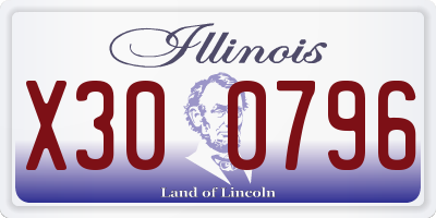 IL license plate X300796