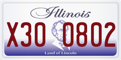 IL license plate X300802