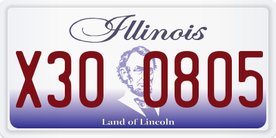 IL license plate X300805