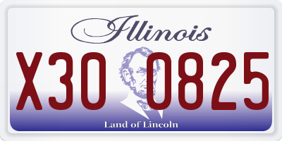 IL license plate X300825