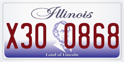 IL license plate X300868