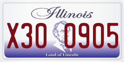IL license plate X300905