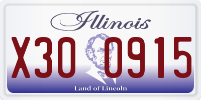 IL license plate X300915