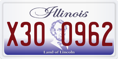 IL license plate X300962