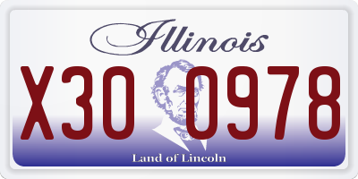 IL license plate X300978