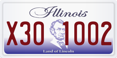 IL license plate X301002