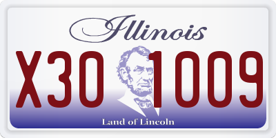 IL license plate X301009